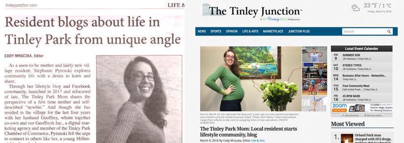Tinley Park Mom Profiled In Tinley Junction Newspaper on Women’s Day