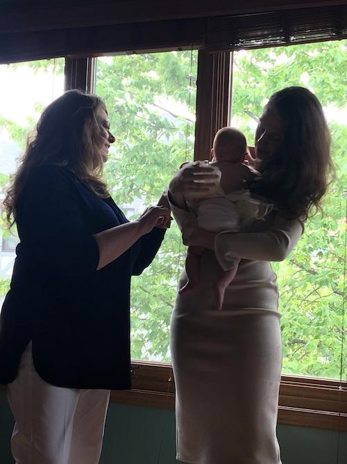 Mommy Standing Holding Eileah Next To Grandma Mary Ann