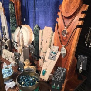 Tiger Lillly Jewelry display at 2018 Body Mind Spirit Expo in Tinley Park