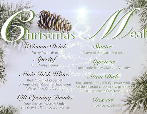 Christmas 2015 Meal and Drink Menu