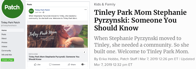 Tinley Park Mom Profiled In The Tinley Park Patch