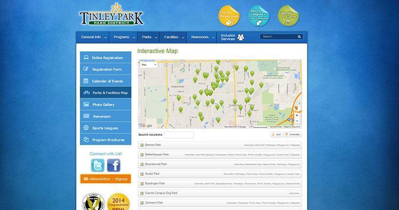 Tinley Park Park District Interactive Map
