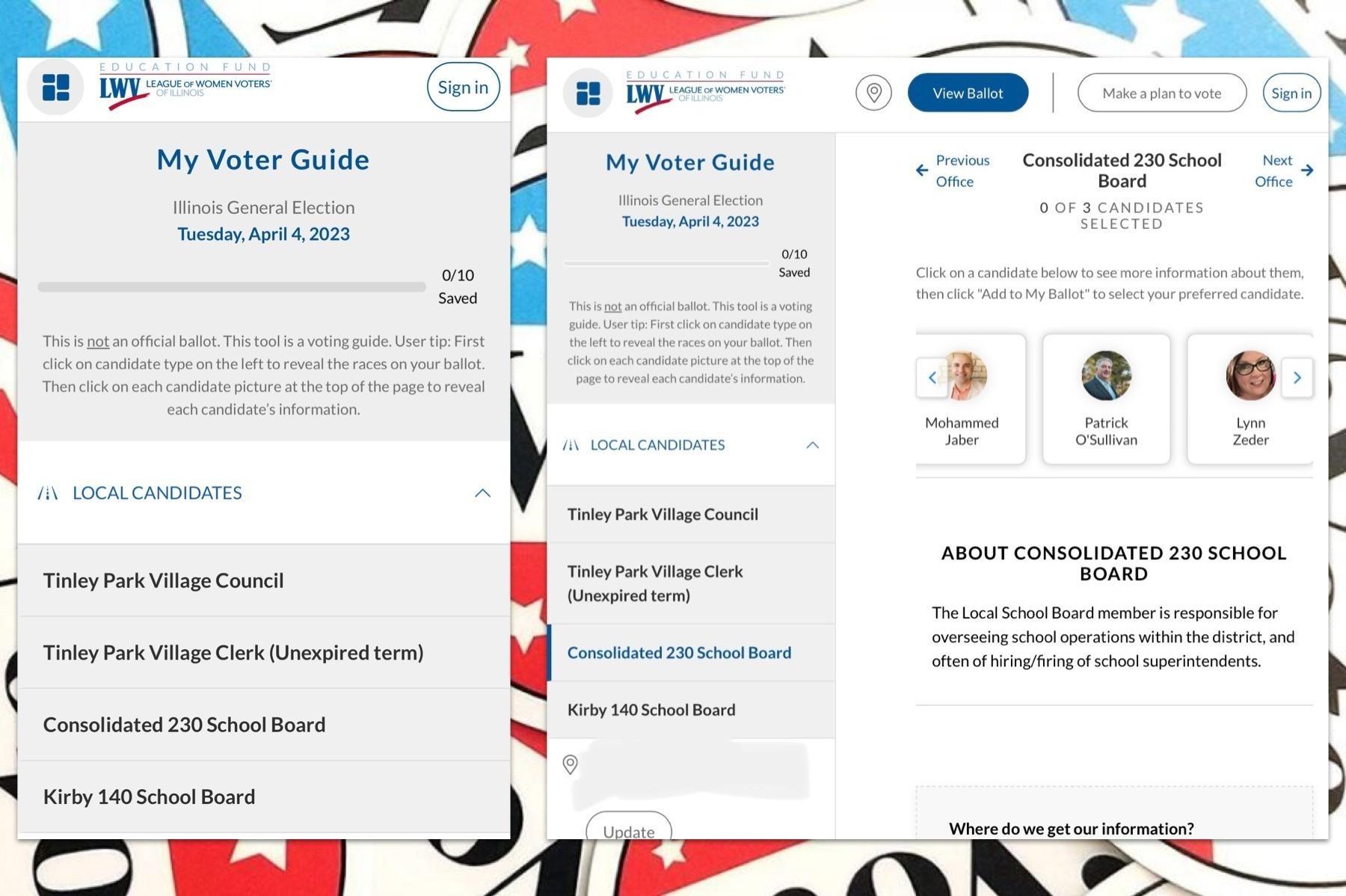 Illinois Voter Guide Website Online Ballot Tool League of Women Voters Illinois