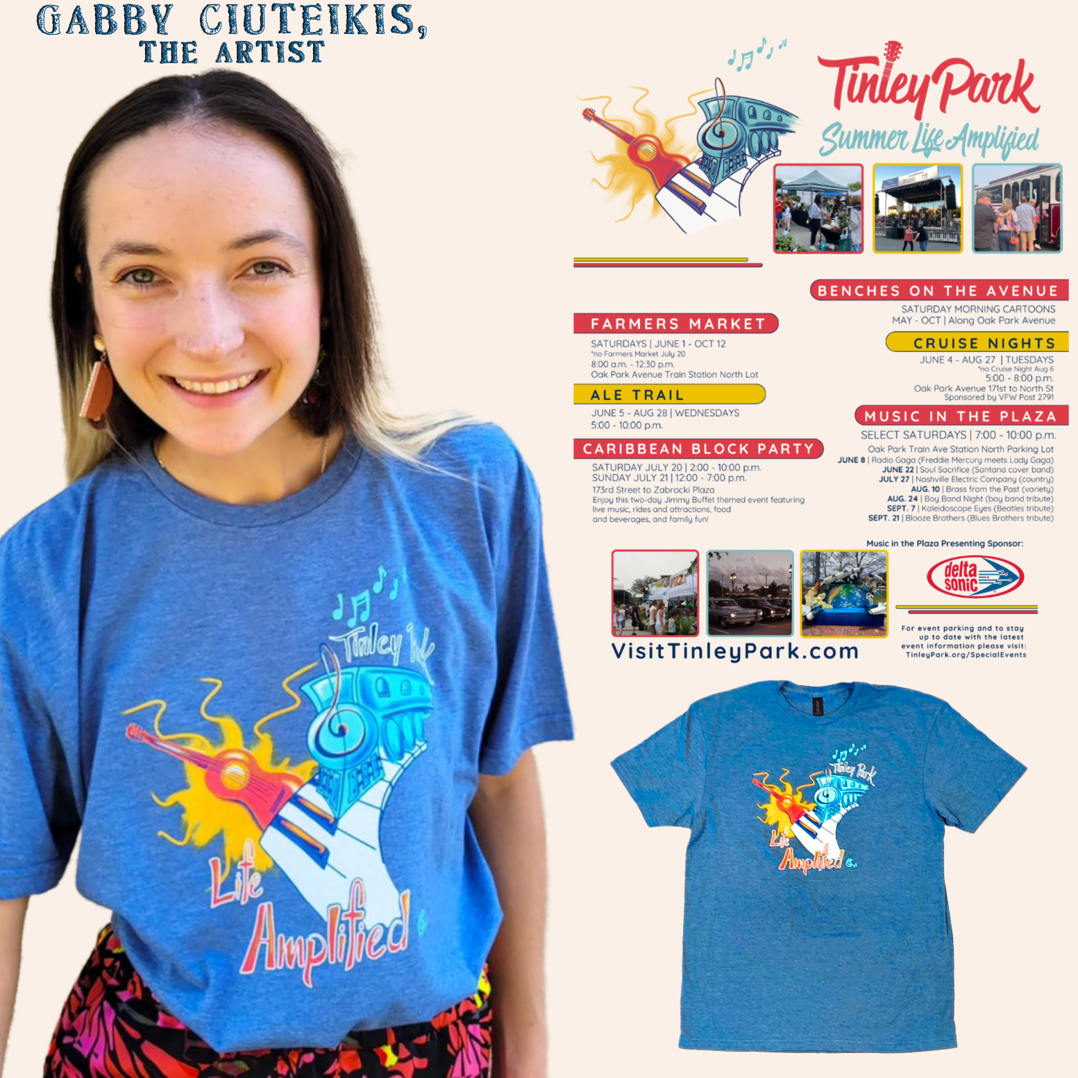 Gabby Ciuteikis, artist of Tinley Park 2024 Summer Design