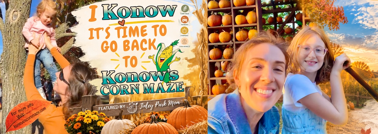 Then and Now, Tinley Park Mom and Daughter at Autumn Pumpkin Patch - Konow's Corn Maze