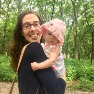 Tinley Park Mom With Baby Girl at McClaughery Springs Woods in Palos Park