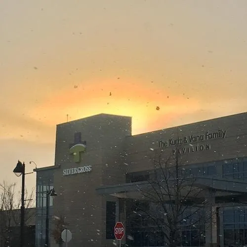 Silver Cross Hospital Sunrise Snowing November 15 2018
