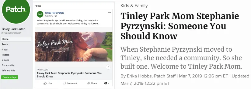 Tinley Park Mom Profiled In The Tinley Park Patch