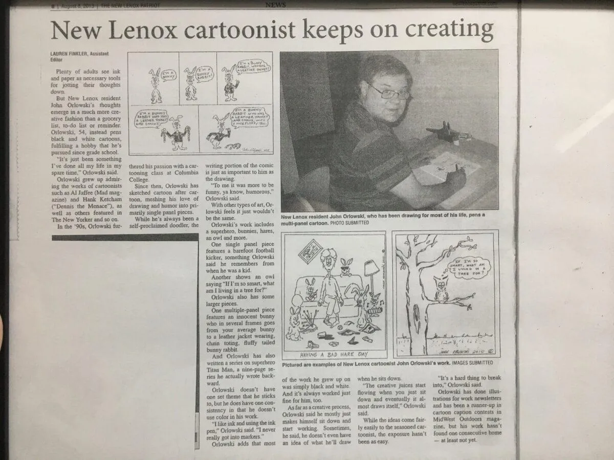 John Orlowski Cartoonist - new Lenox Patriot Newspaper