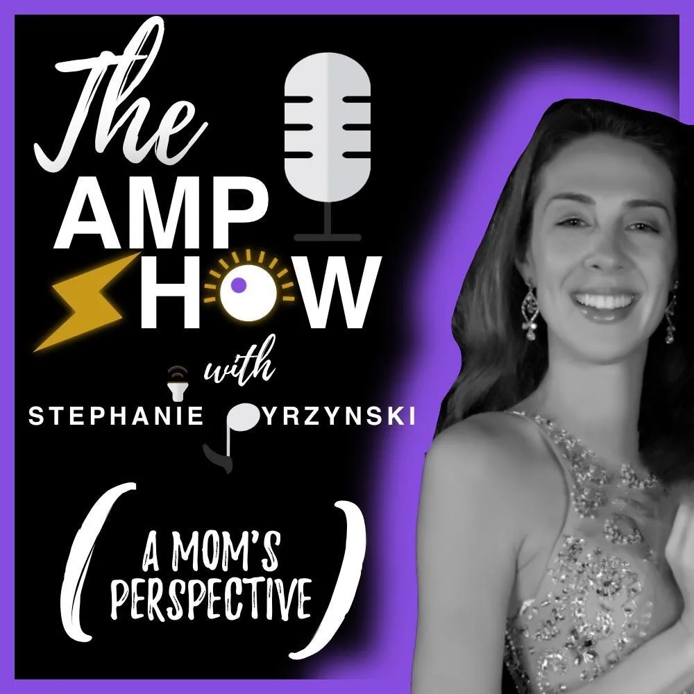 The Tinley Park Mom Show With Stephanie Pyrzynski Black Background Purple Me