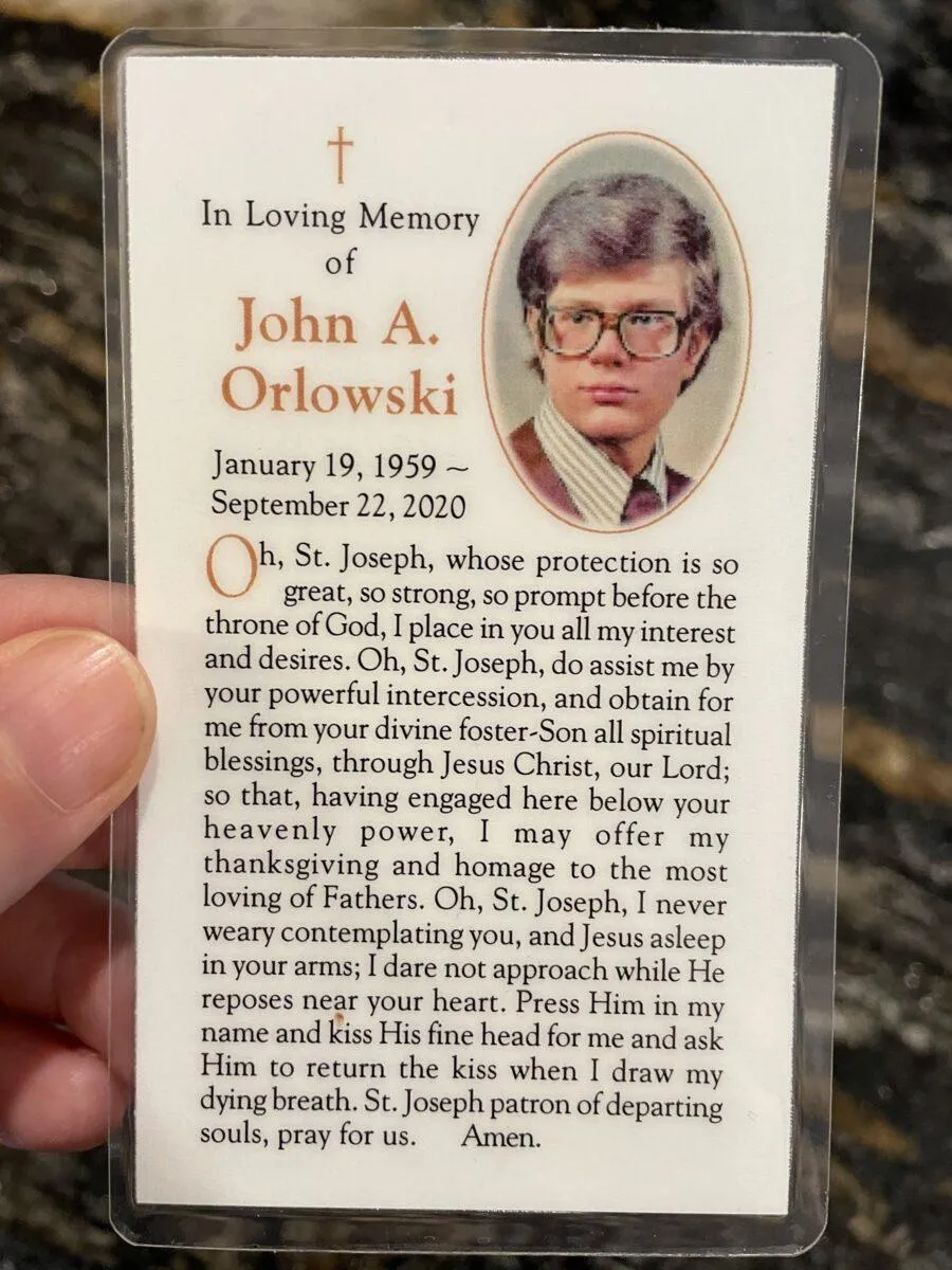 John Orlowski Funeral Card