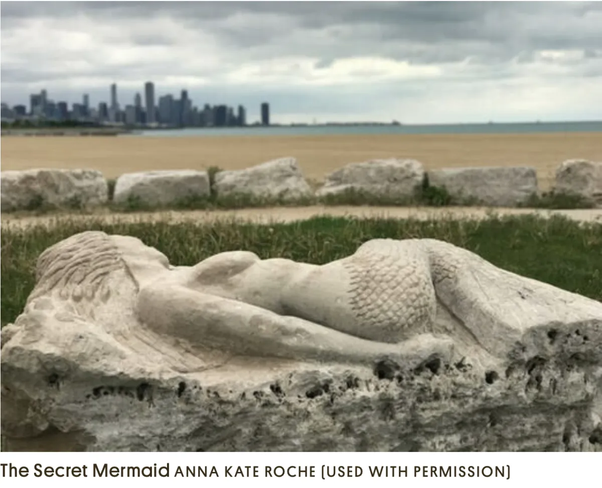 Anna Kate Roche photo of The Secret Mermaid on Oakwood Beach in Chicago
