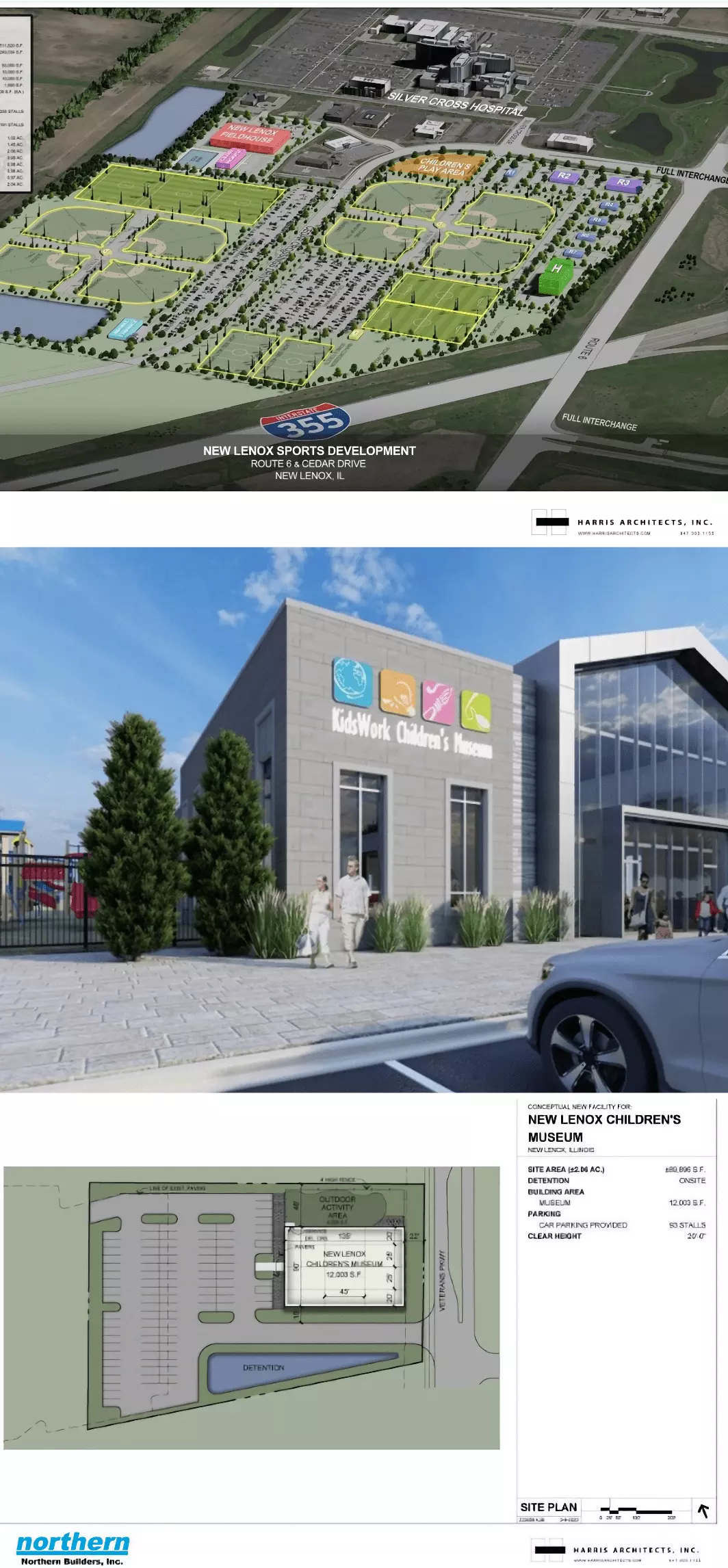 Renderings of the new KidsWork Children's Museum and Multi-Sport Complex and Fieldhouse, slated to be built in New Lenox. (Courtesy Village of New Lenox)